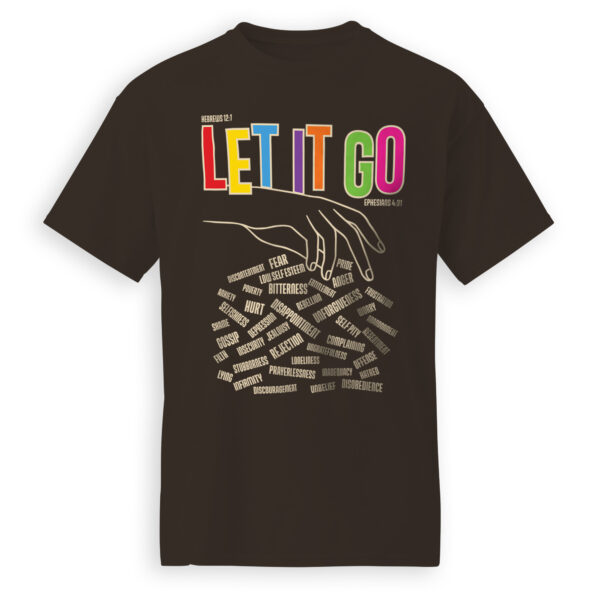 An view of Let It Go Tee in Chocolate