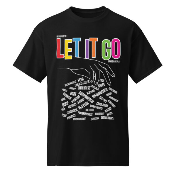 A view of Let It Go T-Shirt from Pace-T Apparel in the color black