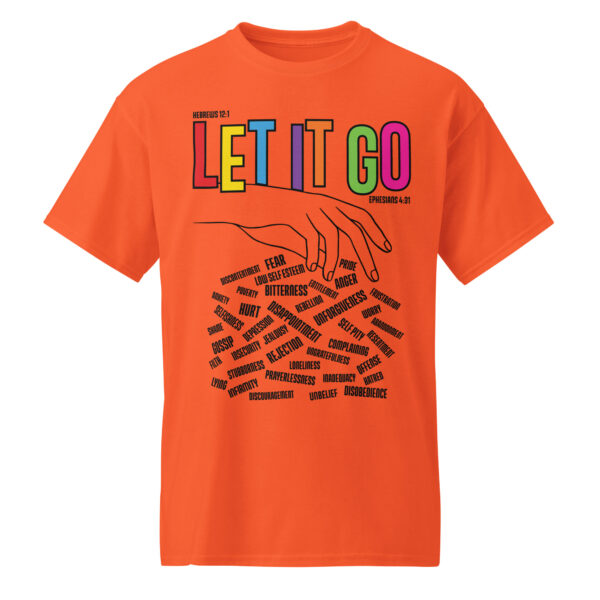 An view of Let It Go Tee in Orange