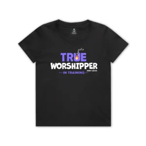True Worshipper In Training Kids T-Shirt Christian youth design John 4:23-24