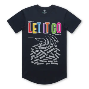 Let It Go T-Shirt Christian design with Hebrews 12:1 and Ephesians 4:31