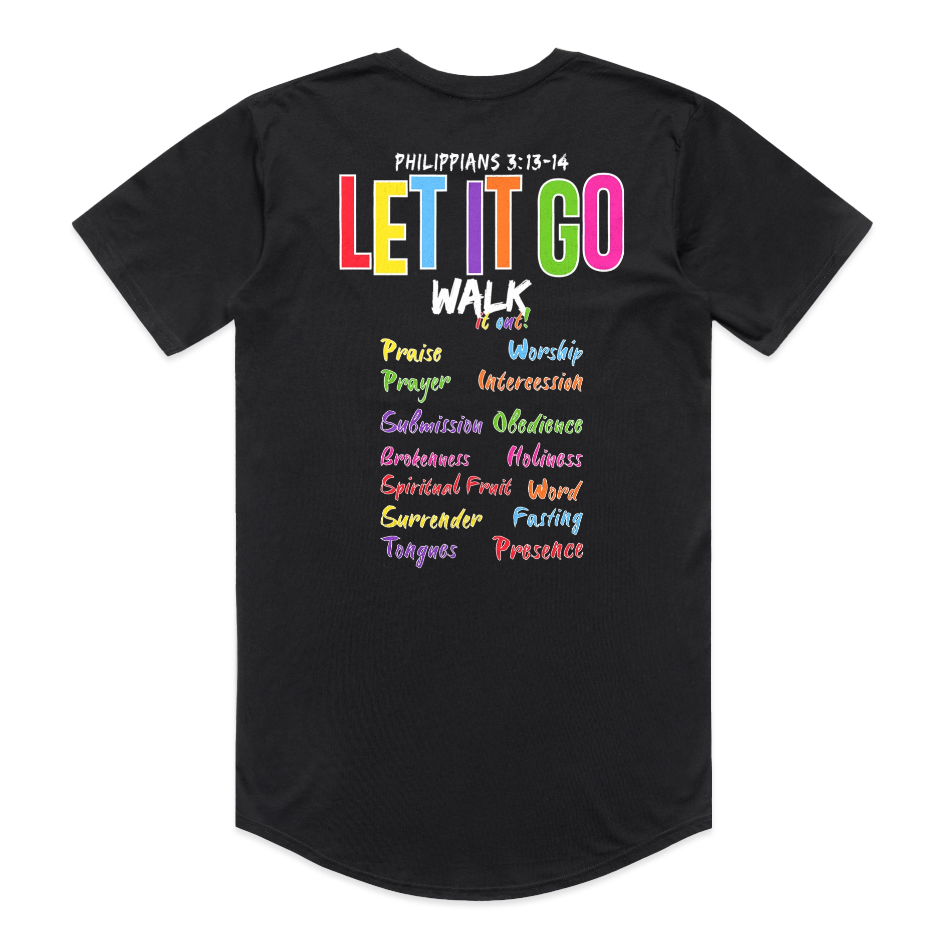let it go walk it out t-shirt christian front and back design