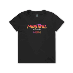 minstrel in training kids t-shirt christian design 2 kings 3:15