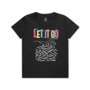 let it go kids shirt hebrews 12:1 ephesians 4:31 christian design bold colorful youth faith tee